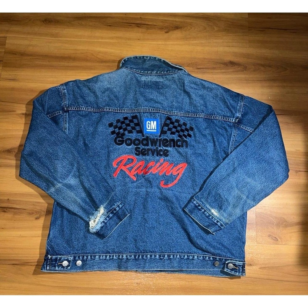 Vintage Chase Authentics Trucker Kevin Harvick NASCAR Racing Denim Jean Jacket
